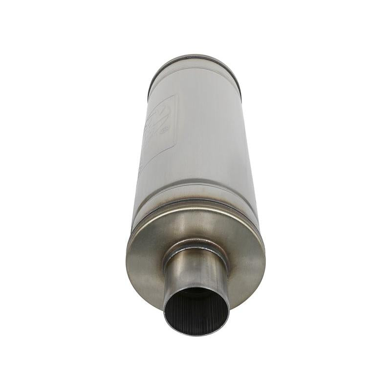 aFe MACH Force-Xp 409 SS Muffler 2.5in Center/Center 18in L x 6in Dia - Round Body-SR1 Performance
