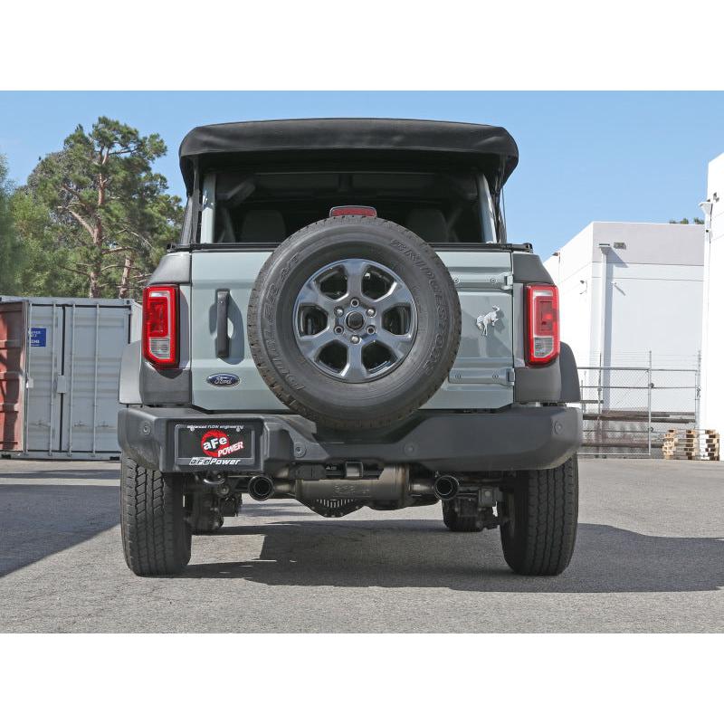aFe Vulcan 3in 304 SS Axle-Back Exhaust 2021 Ford Bronco L4-2.3L (t)/V6-2.7L (tt) w/ Black Tips-SR1 Performance