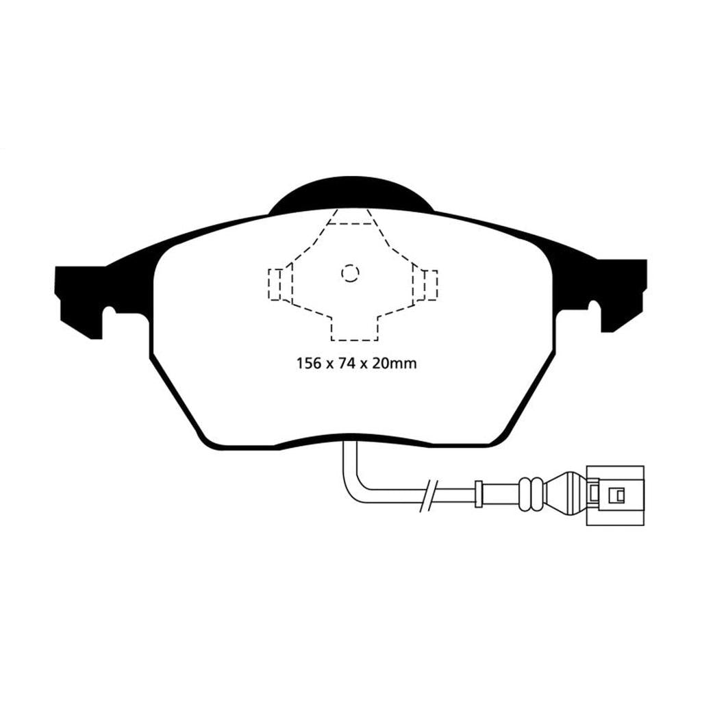 EBC Redstuff Ceramic Low Dust Front Brake Pads for Volkswagen Golf, Jetta, Beetle and Audi TT (Part Number DP31330C)