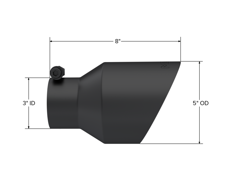 MBRP Universal 3in Hex Tip 5in Inlet 8in Length Dual Wall Exhaust Tip - Black Coated-SR1 Performance