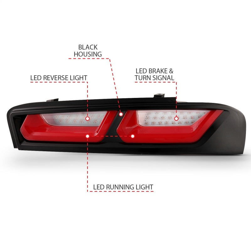 ANZO 2016-2018 Chevrolet Camaro L.E.D T.L Red/Clear-SR1 Performance