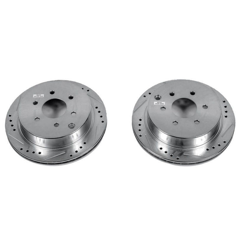 Power Stop 05-19 Nissan Frontier Rear Evolution Drilled & Slotted Rotors - Pair-SR1 Performance