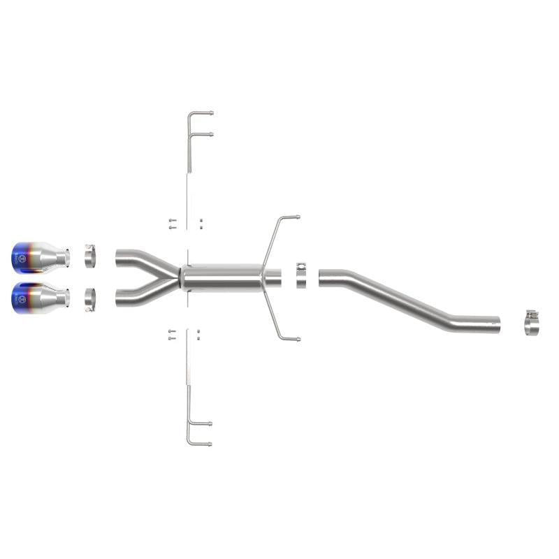 aFe Takeda 2.5in 304SS Axle-Back Exhaust System 17-19 Honda Civic Type R L4-2.0L (t) - BL Flame Tip-SR1 Performance