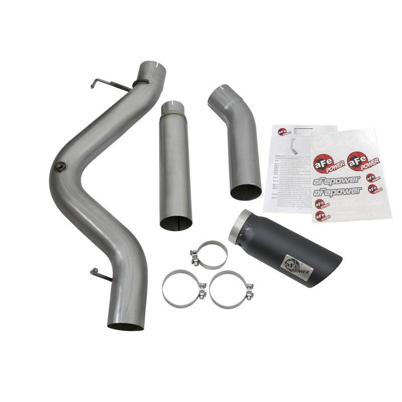 aFe LARGE Bore HD 5in Exhausts DPF-Back SS w/ Black Tips 16-17 GM Diesel Truck V8-6.6L (td) LML/L5P