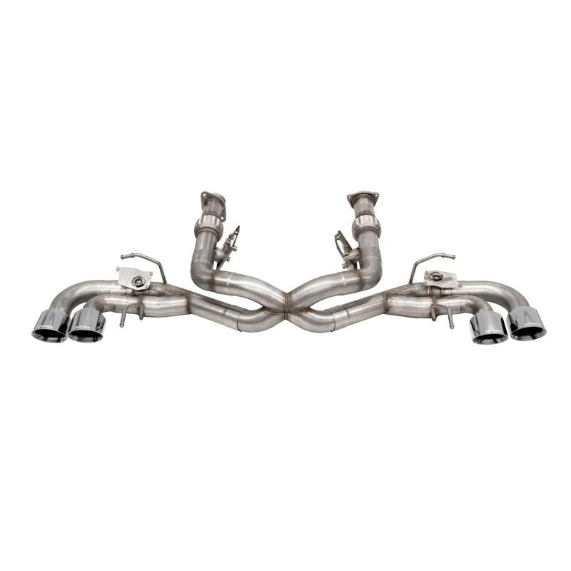 Corsa 2020-2024 Corvette C8 3in Valved Cat-Back 4.5in Pol Quad Tips - Fits Factory NPP Exhaust