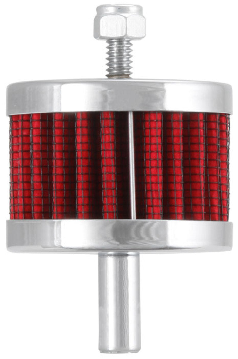 K&N Steel Base Crankcase Vent Filter 3/8in OD Tube 2in OD 1-1/2in Height-SR1 Performance