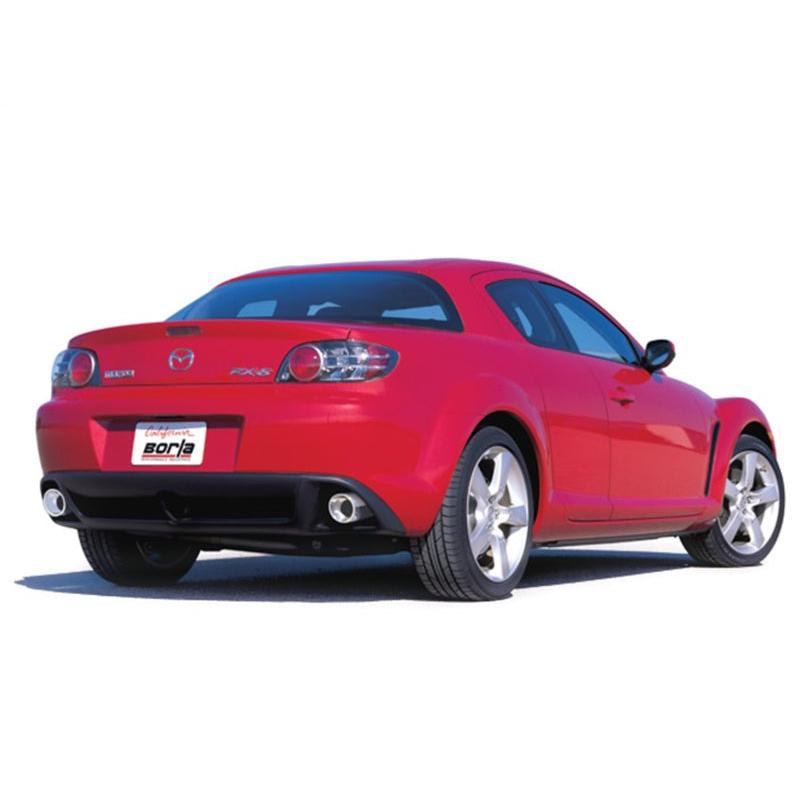 Borla 03-09 Mazda RX-8 1.3L Single Round Rolled Angle-Cut Cat-Back Exhaust