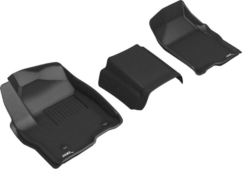 3D MAXpider 19-21 GMC Sierra Silverado Double/Crew Bench Seat Kagu 1st Row Floormats - Black-SR1 Performance