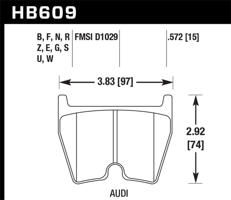 Hawk 08-11 Audi R8/07-08 RS4/03-04 RS6 / 02-03 VW Phaeton HPS 5.0 Front Race Brake Pads-SR1 Performance