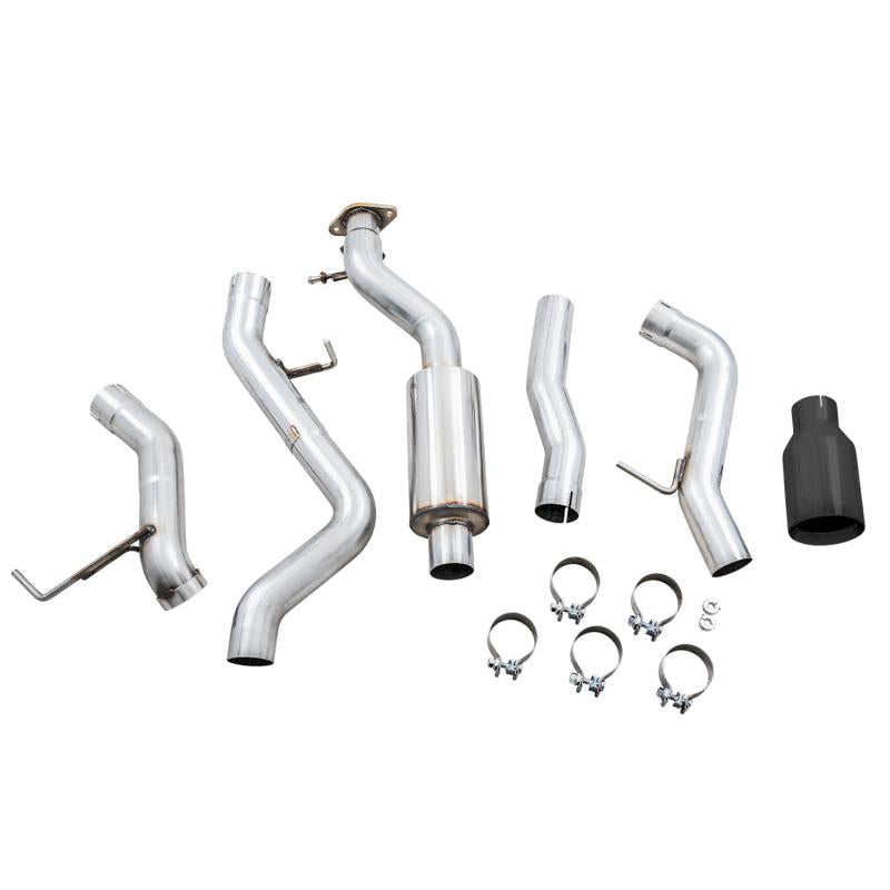 AWE Tuning 2021+ Ford Bronco 0FG Single Rear Exit Exhaust w/Diamond Black Tip & Bash Guard