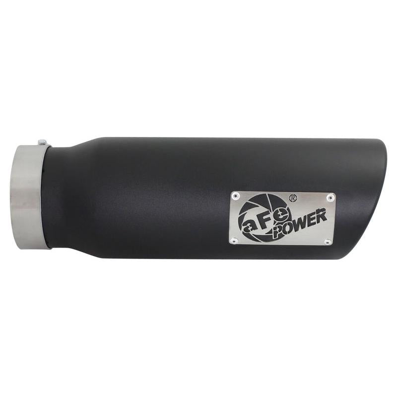 aFe Diesel Exhaust Tip Bolt On Black 4in Inlex x 5in Outlet x 15in-SR1 Performance