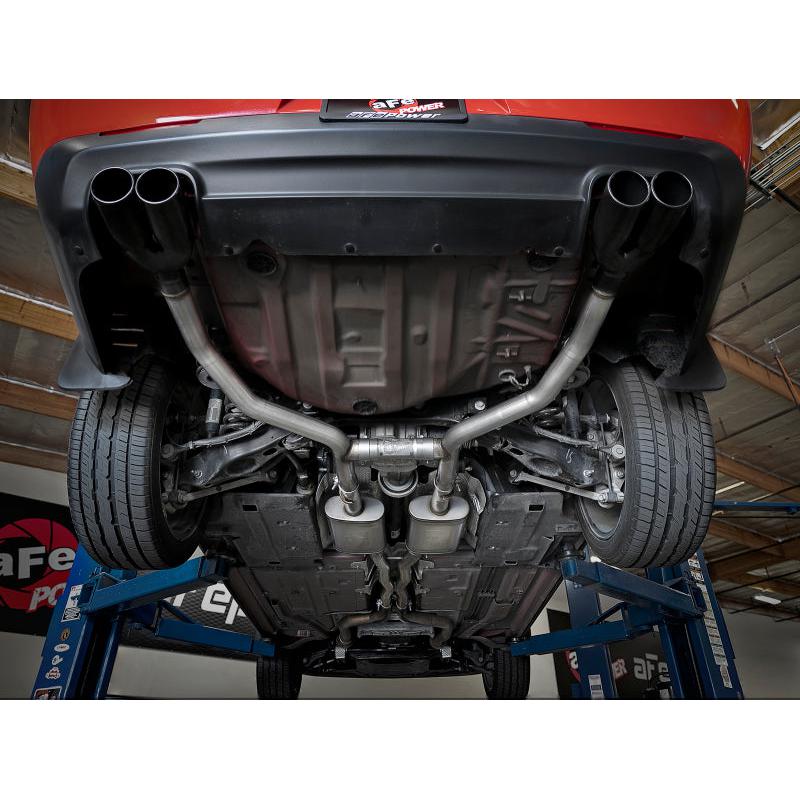 aFe MACH Force-Xp 2-1/2in 304 SS Cat-Back Exhaust 15-21 Dodge Challenger V6-3.6L - Quad Black Tip