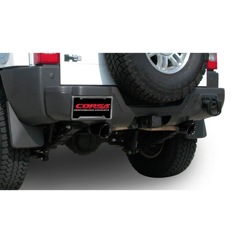 Corsa 2006-2008 Hummer H3 3in Cat-Back Dual Rear w Single 4in Black Pro-Series Tips