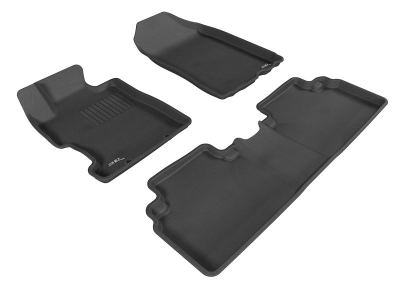 3D MAXpider 2006-2011 Honda Civic Sedan Kagu 1st & 2nd Row Floormat - Black-SR1 Performance