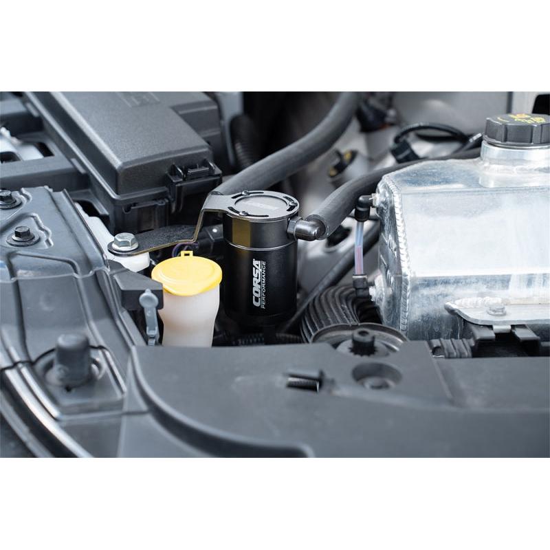 Corsa Performance 2015-2017 Ford Mustang 3 oz. Aluminum Oil Catch Can W/ Mounting Bracket