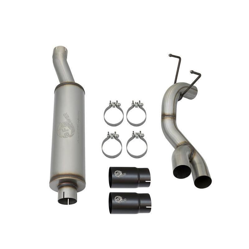 aFe Rebel Series 3-1/2in 409 SS Cat-Back Exhaust System w/Black Tip RAM 2500/3500 14-17 V8 6.4L