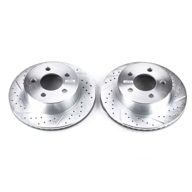 Power Stop 99-01 Jeep Cherokee Front Evolution Drilled & Slotted Rotors - Pair-SR1 Performance