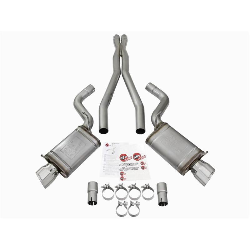 aFe Mach Force-Xp 3in CB Stainless Steel Dual Exhaust System w/Polished Tips 09-15 Cadillac CTS-V-SR1 Performance
