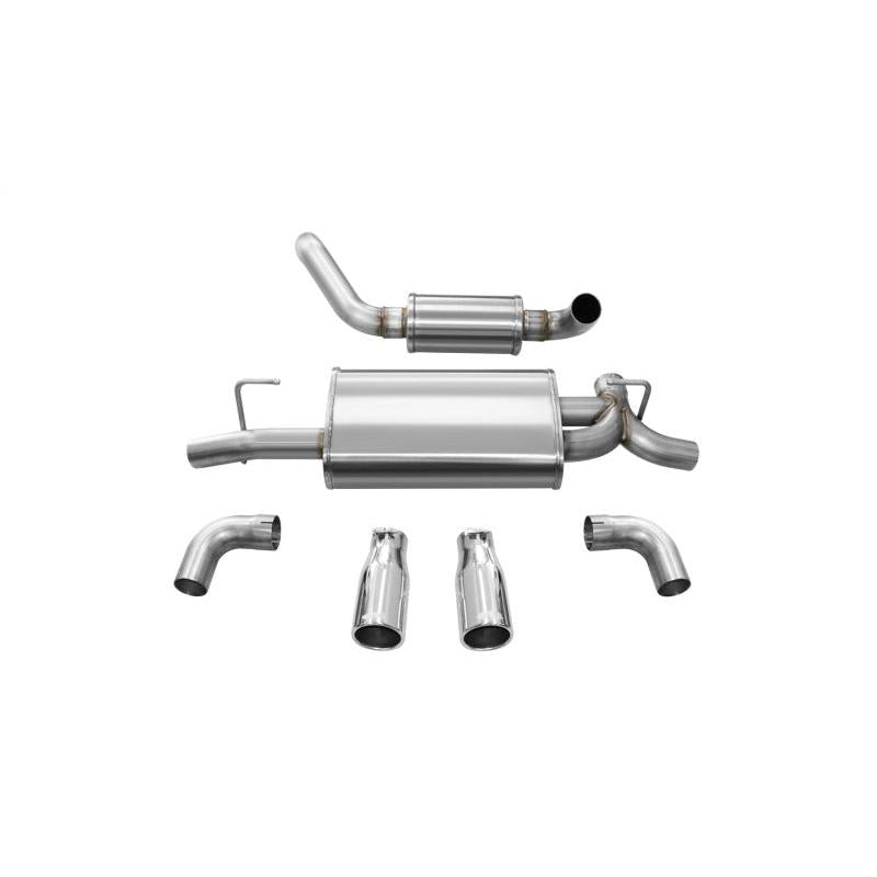 Corsa 2018-2024 Jeep Wrangler JL 2.5in Dual Rear Exit Polished Tips Touring Axle-Back Exhaust-SR1 Performance