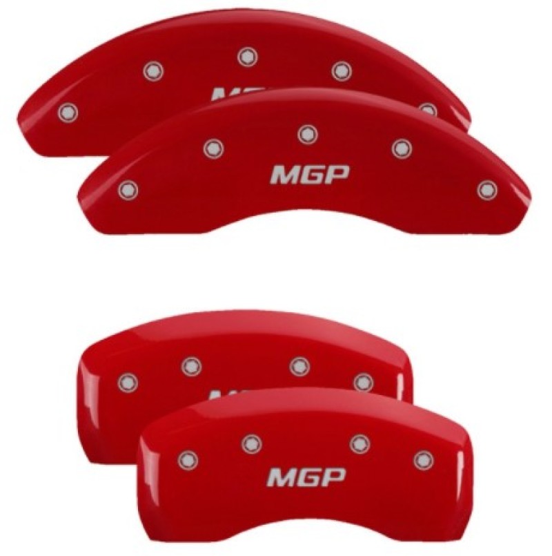 MGP 4 Caliper Covers for Kia Optima 2017-2020 with Red Finish and Silver Engraving