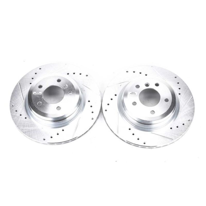 Power Stop 2006 BMW 330i Rear Evolution Drilled & Slotted Rotors - Pair-SR1 Performance