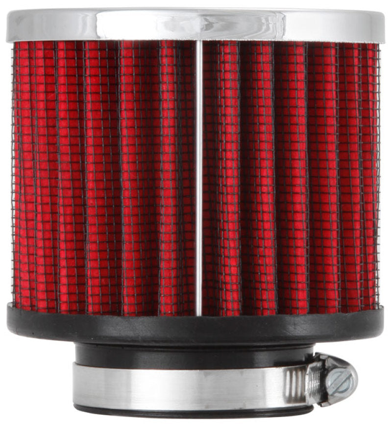 K&N 1.5in Flange ID x 3in OD x 2.5in H Chrome Finish Rubber Base Crankcase Vent Filter-SR1 Performance