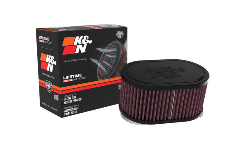 K&N 2-1/8in DUAL FLG 6-1/4 X 4inOD 3inH Universal Clamp-On Air Filter-SR1 Performance