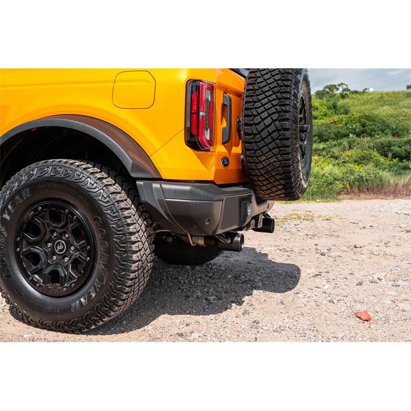 Corsa 21-24 Ford Bronco 2.7L 2-Door 2.75in Cat-Back Dual Rear Exhaust w/ 4in Straight-Cut Black Tips