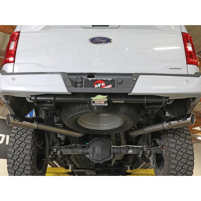 aFe Vulcan 3in 304 SS Cat-Back Exhaust 2021 Ford F-150 V6 2.7L/3.5L (tt)/V8 5.0L w/ Polished Tips