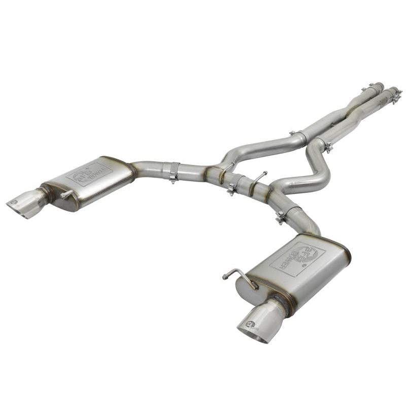 aFe MACHForce XP 3in 304 SS Cat-Back Exhausts w/ Polished Tips 15-17 Ford Mustang GT V8-5.0L/V6-3.7L-SR1 Performance