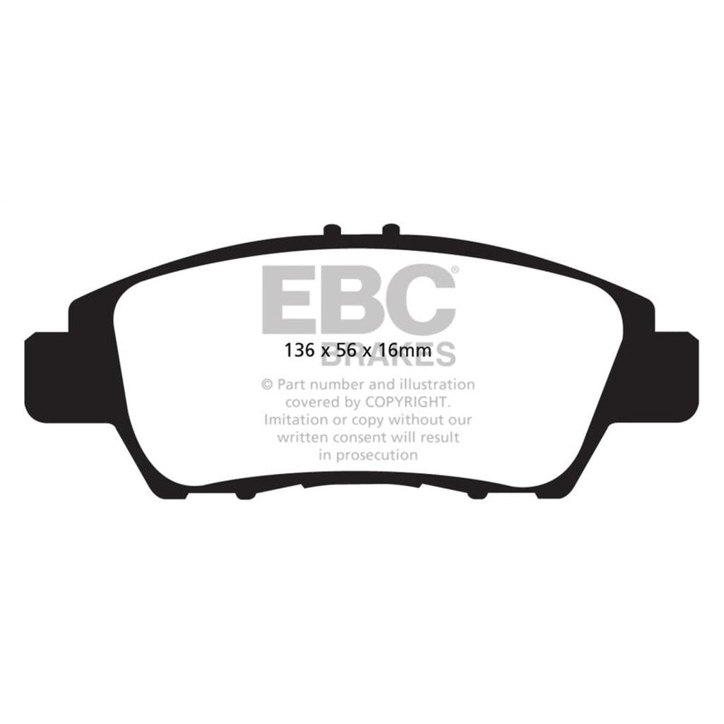EBC Redstuff Ceramic Low Dust Front Brake Pads for Honda Fit and CR-Z – Part Number DP32041C