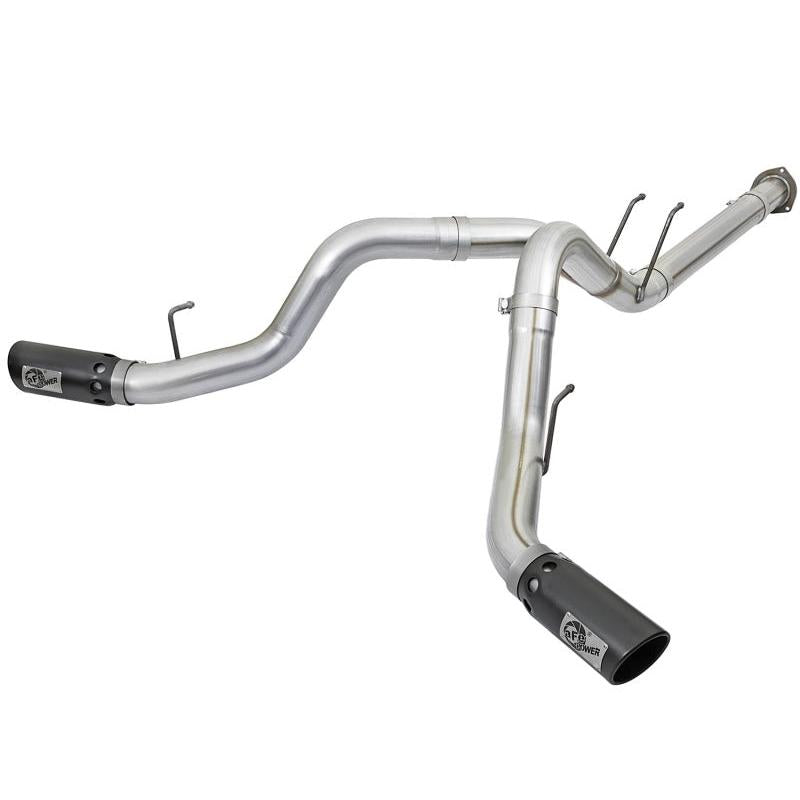 aFe ATLAS 4in DPF-Back Alum Steel Exhaust System w/Black Tip 2017 Ford Diesel Trucks V8-6.7L (td)