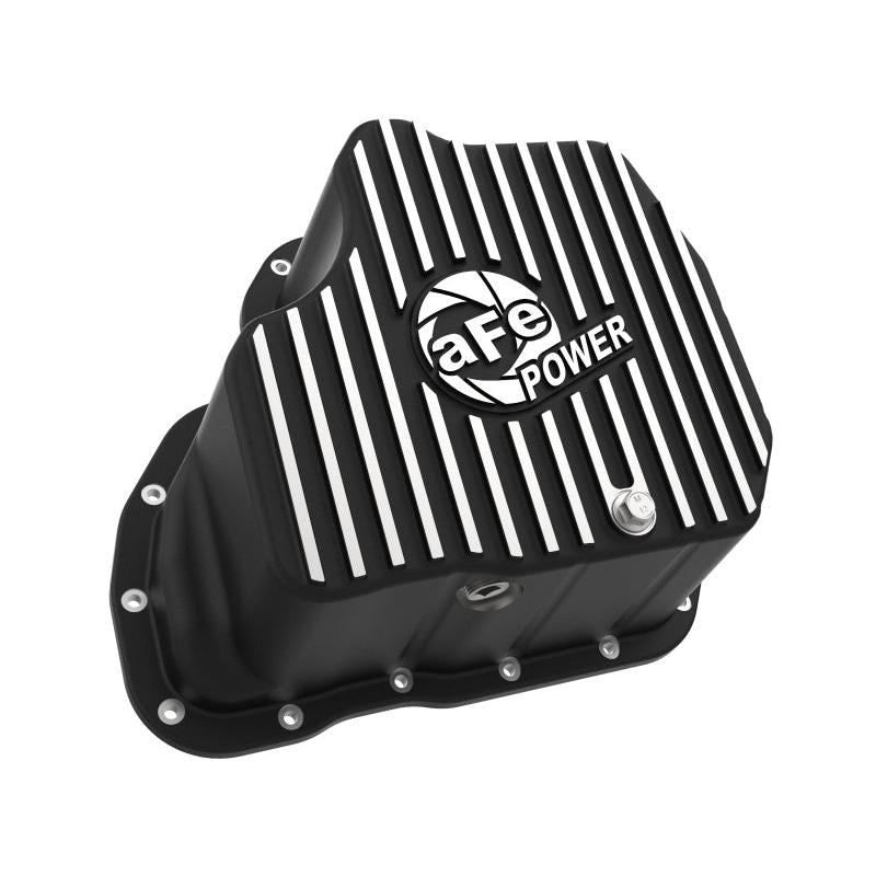aFe POWER GM Diesel Trucks 01-10 V8-6.6L (td) Pro Series Engine Oil Pan Black w/ Machined Fins-SR1 Performance