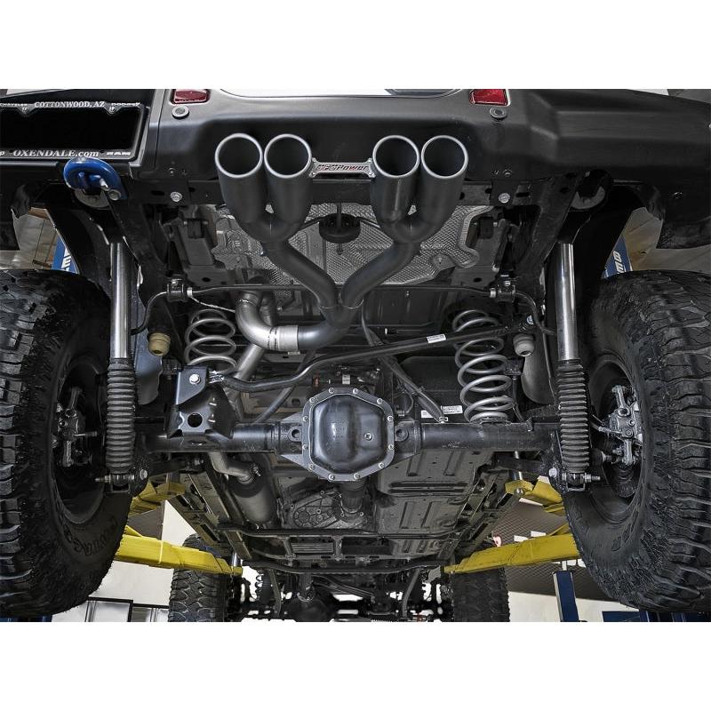 aFe Rebel Series 2.5in. 304 SS C/B Exhaust System 2018 Jeep Wrangler (JL) V6-3.6L - Black Tip-SR1 Performance