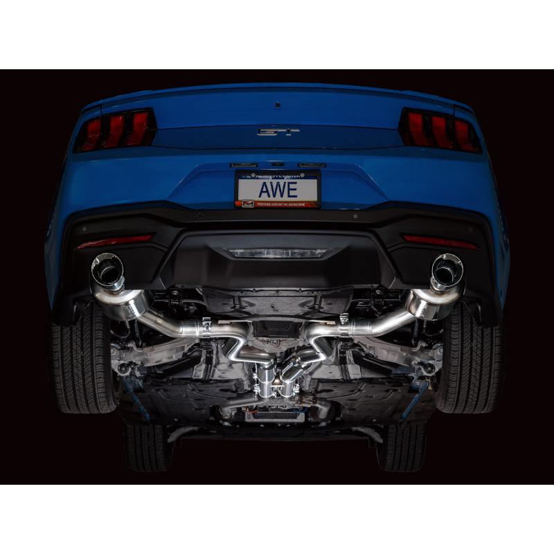 AWE 2024 Ford Mustang GT Fastback S650 RWD Touring Catback Exhaust w/ Dual Chrome Silver Tips