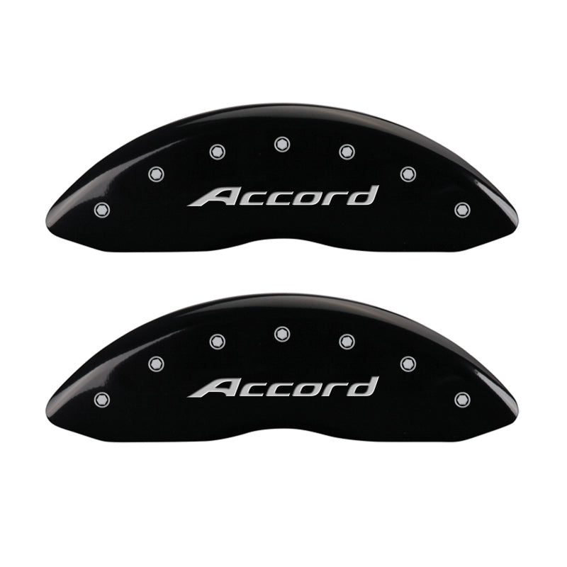 MGP 4 Caliper Covers Engraved Front Accord Engraved Rear Accord Black finish silver ch