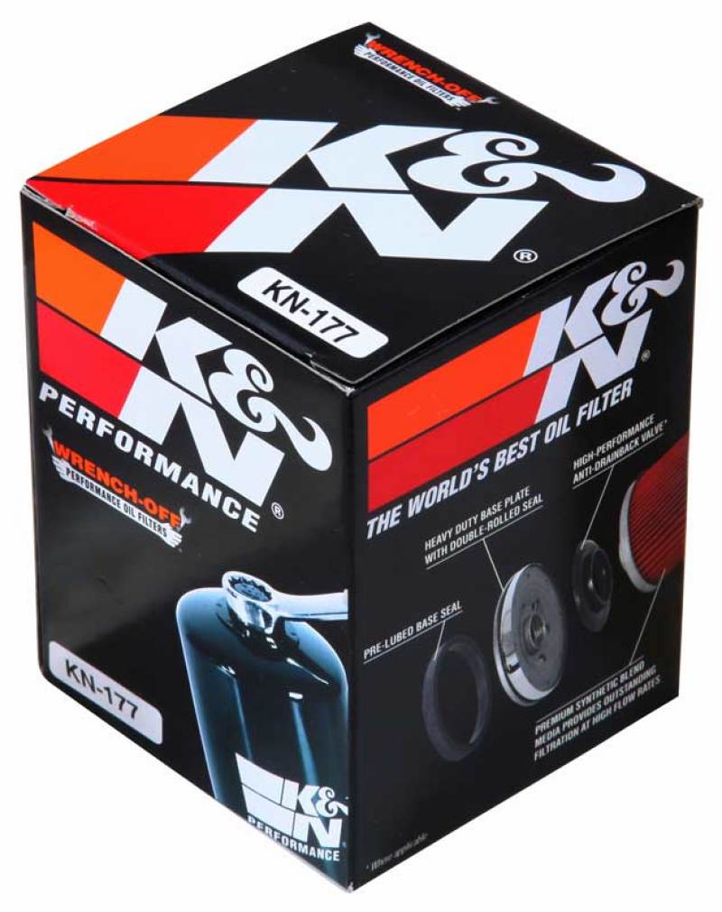K&N Buell 2.563in OD x 2.969in H Oil Filter-SR1 Performance