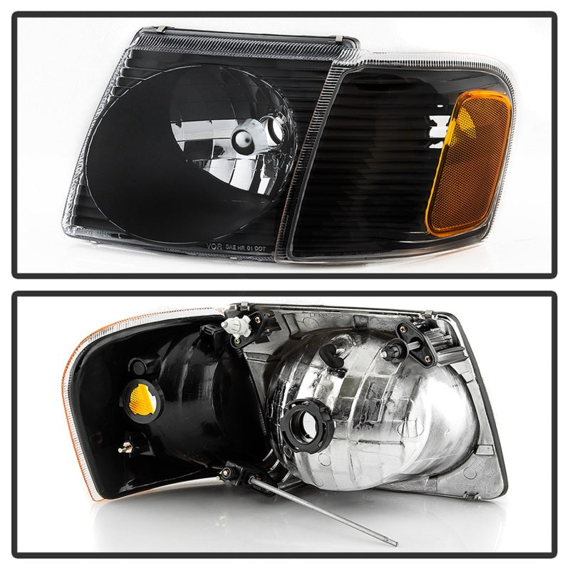 xTune 01-03 Ford Explorer Sport 4pc OEM Style Headlights w/Corner - Black (HD-JH-FEXP01-ST-BK)-SR1 Performance