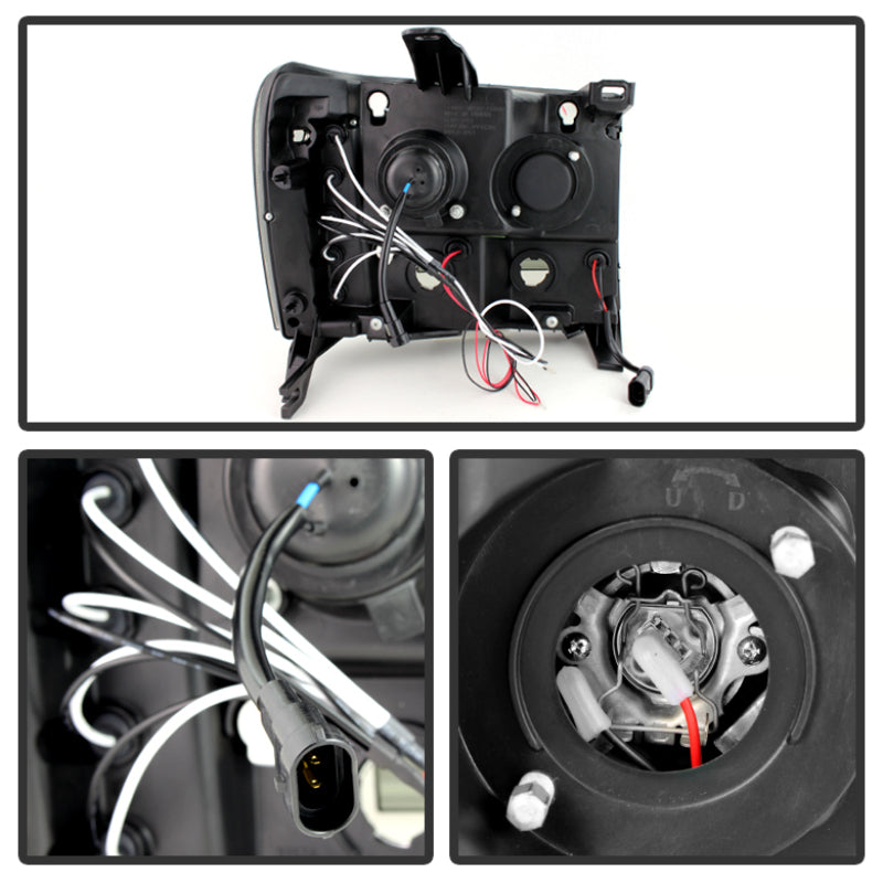 Spyder GMC Sierra 1500/2500 07-13 Projector Headlights LED Halo- LED Blk Smke PRO-YD-GS07-HL-BSM-SR1 Performance