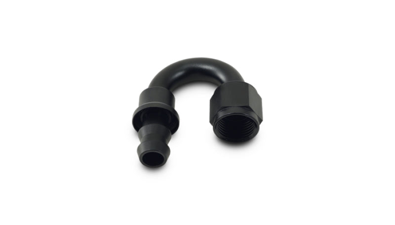 Vibrant -10AN Push-On 180 Deg Hose End Fitting - Aluminum