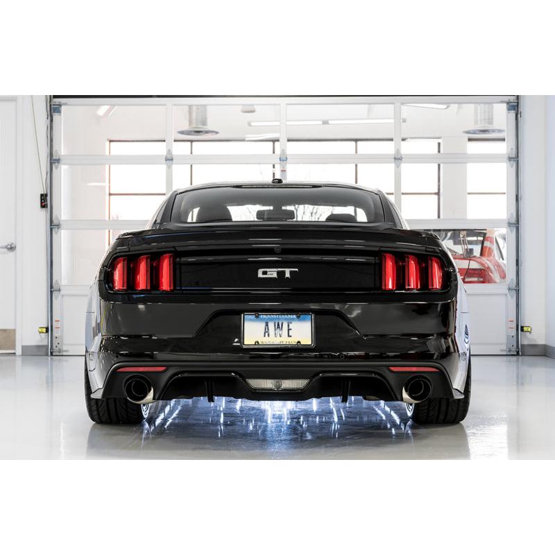 AWE Tuning S550 Mustang GT Cat-back Exhaust - Touring Edition (Diamond Black Tips)