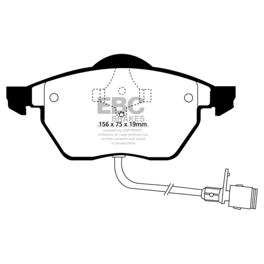 EBC Yellowstuff Front Brake Pads for 1996-1998 Volkswagen and Audi Models – Part No. DP4836R