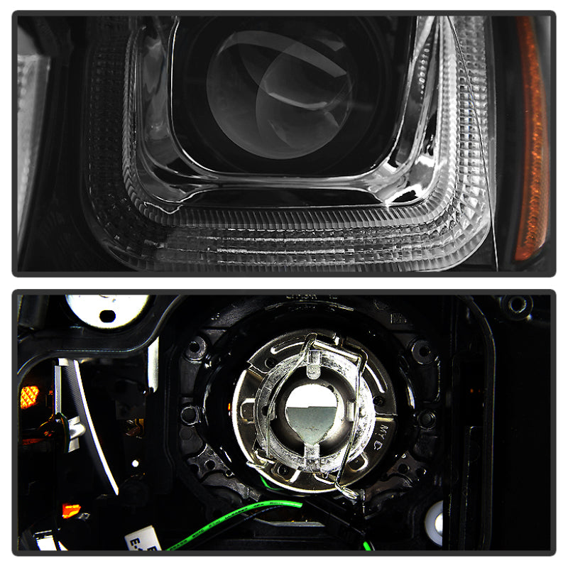 Spyder Volkswagen Golf VII 14-16 Projector Headlights DRL LED Blk Stripe Blk PRO-YD-VG15-BLK-DRL-BK-SR1 Performance