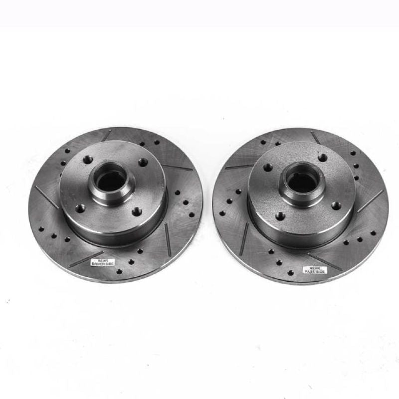 Power Stop 99-02 Volkswagen Cabrio Rear Evolution Drilled & Slotted Rotors - Pair-SR1 Performance