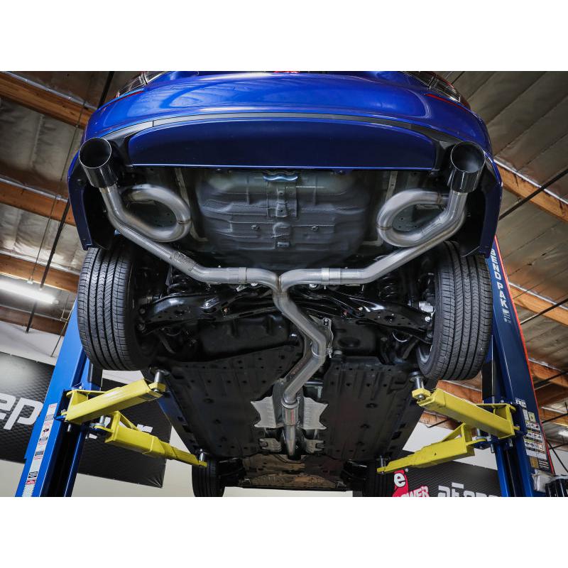 aFe POWER Takeda 22-23 Honda Civic Si I4-1.5L (t) 2.5in to 3in 304 SS CB Exhaust - Blue Flame Tips-SR1 Performance