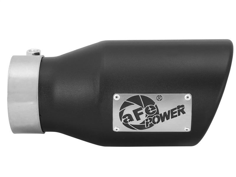 aFe Power Gas Exhaust Tip Black- 3 in In x 4.5 out X 9 in Long Bolt On (Black)-SR1 Performance