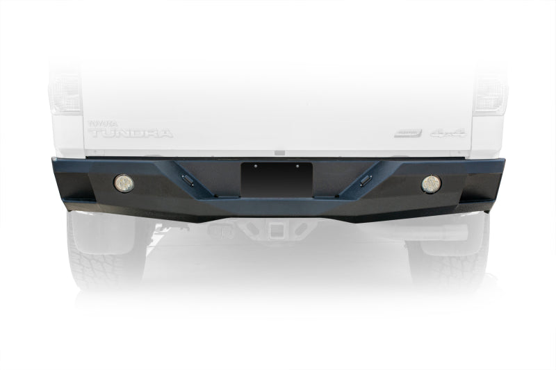 DV8 Offroad Toyota Tundra Rear Bumper with Winch Plate and Lights - Black Powder Coat
