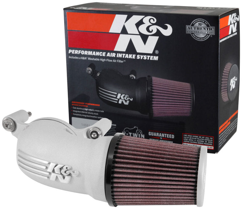 K&N 01-17 Harley Davidson Softail / Dyna FI Performance Air Intake System Silver-SR1 Performance