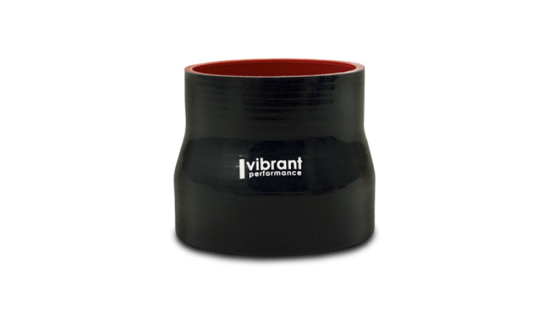 Vibrant 4 Ply Reinforced Silicone Transition Connector - 2.5in I.D. x 3.5in I.D. x 3in long (BLACK)