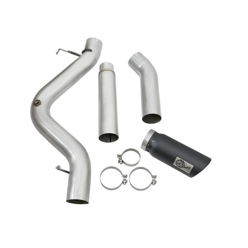 aFe LARGE Bore HD 5in Exhausts DPF-Back SS w/ Black Tips 16-17 GM Diesel Truck V8-6.6L (td) LML/L5P